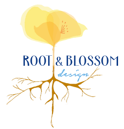Root and Blossom Design Logo
